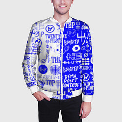 Бомбер мужской Twenty one pilots лого, цвет: 3D-белый — фото 2