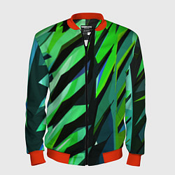 Мужской бомбер Чёрно-зелёная абстракция