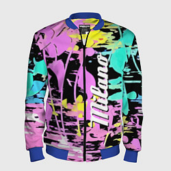 Бомбер мужской Color expressive abstraction - Milano, цвет: 3D-синий