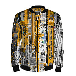 Мужской бомбер Cyberpunk pattern yellow