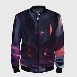 Бомбер мужской Абстрактный вихрь, цвет: 3D-черный