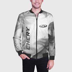 Бомбер мужской Chery - white gradient вертикально, цвет: 3D-черный — фото 2