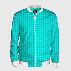 Мужской бомбер Неоновый голубой паттерн клетка