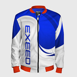 Бомбер мужской Exeed - синий и белый, цвет: 3D-красный