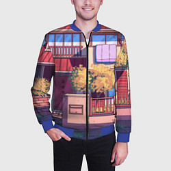 Бомбер мужской Lo-fi японский стиль улица, цвет: 3D-синий — фото 2