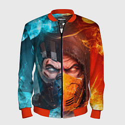 Бомбер мужской Mortal Kombat - Саб-зиро и Скорпион, цвет: 3D-красный