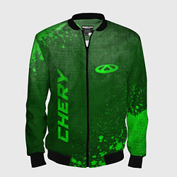 Бомбер мужской Chery - green gradient вертикально, цвет: 3D-черный