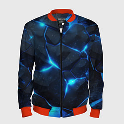 Мужской бомбер Неоновый синий свет из плит
