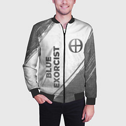 Бомбер мужской Blue Exorcist - white gradient вертикально, цвет: 3D-черный — фото 2