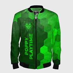 Мужской бомбер Poppy Playtime - green gradient по-вертикали