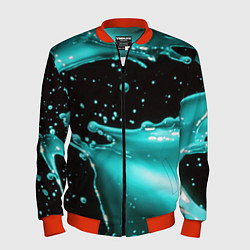 Мужской бомбер Разрыв голубой краски