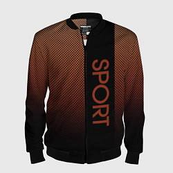 Мужской бомбер Sport коричневый вертикальная полоса