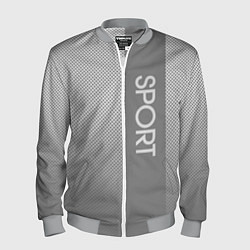 Бомбер мужской Sport светло-серый с полосой, цвет: 3D-меланж