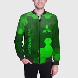 Бомбер мужской Mitsubishi - green gradient вертикально, цвет: 3D-черный — фото 2
