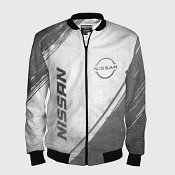 Бомбер мужской Nissan - white gradient вертикально, цвет: 3D-черный