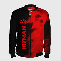 Бомбер мужской Hitman - red gradient по-вертикали, цвет: 3D-черный