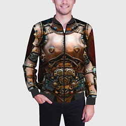 Бомбер мужской Рыцарские доспехи фэнтези Стимпанк, цвет: 3D-черный — фото 2