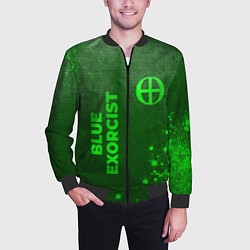 Бомбер мужской Blue Exorcist - green gradient вертикально, цвет: 3D-черный — фото 2