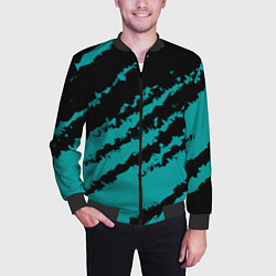 Бомбер мужской The color is black and light blue, цвет: 3D-черный — фото 2