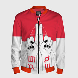 Бомбер мужской 30 Seconds to Mars poster, цвет: 3D-красный