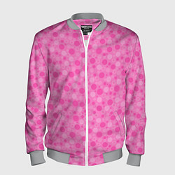 Бомбер мужской Малиново розовые пузыри и горохи, цвет: 3D-меланж