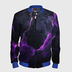 Бомбер мужской Фиолетово-черная объемная текстура, цвет: 3D-синий