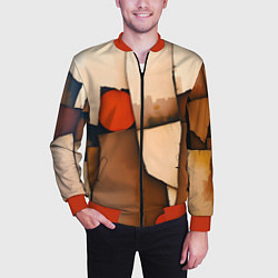 Бомбер мужской Фрагментированная композиция, цвет: 3D-красный — фото 2