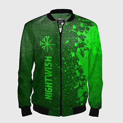 Мужской бомбер Nightwish - green gradient по-вертикали