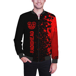 Бомбер мужской Radiohead - red gradient по-вертикали, цвет: 3D-черный — фото 2