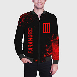 Бомбер мужской Paramore - red gradient вертикально, цвет: 3D-черный — фото 2