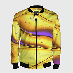 Мужской бомбер Золотые волны с фиолетовым свечением