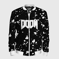 Мужской бомбер Doom белые краски всплеск