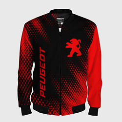 Бомбер мужской Peugeot - red gradient вертикально, цвет: 3D-черный