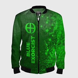 Мужской бомбер Blue Exorcist - green gradient по-вертикали
