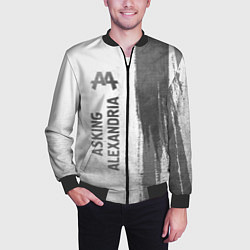 Бомбер мужской Asking Alexandria - white gradient по-вертикали, цвет: 3D-черный — фото 2