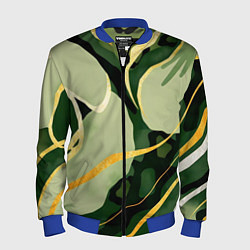 Мужской бомбер Зеленый природный паттерн