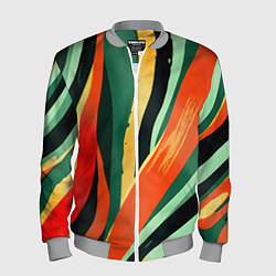 Бомбер мужской Тропическая жаркая абстракция, цвет: 3D-меланж