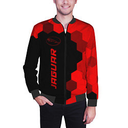 Бомбер мужской Jaguar - red gradient по-вертикали, цвет: 3D-черный — фото 2