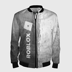 Бомбер мужской Roblox - grey gradient по-вертикали, цвет: 3D-черный