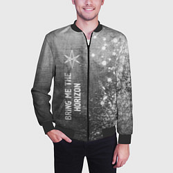 Бомбер мужской Bring Me the Horizon - grey gradient по-вертикали, цвет: 3D-черный — фото 2