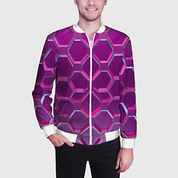 Бомбер мужской Розовый бронежилет, цвет: 3D-белый — фото 2