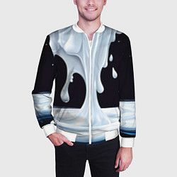 Бомбер мужской Молочная текстура, цвет: 3D-белый — фото 2