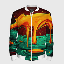 Мужской бомбер Оранжевая клякса текстура