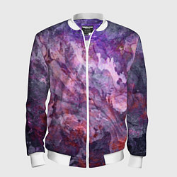 Бомбер мужской Абстракция - purple space stone, цвет: 3D-белый