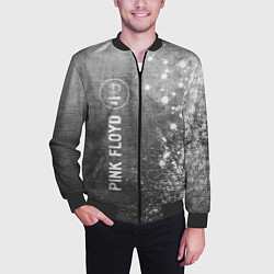 Бомбер мужской Pink Floyd - grey gradient по-вертикали, цвет: 3D-черный — фото 2