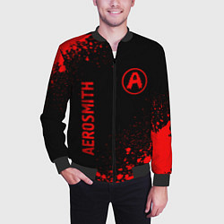 Бомбер мужской Aerosmith - red gradient вертикально, цвет: 3D-черный — фото 2