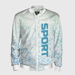 Бомбер мужской Sport бело-голубой, цвет: 3D-белый