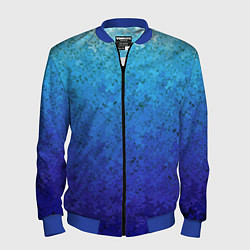 Бомбер мужской Сине-голубой градиент текстура, цвет: 3D-синий