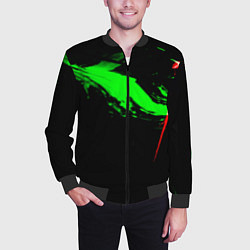 Бомбер мужской Color black green red, цвет: 3D-черный — фото 2