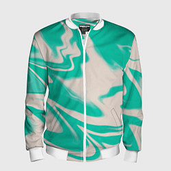 Мужской бомбер Color white turquoise